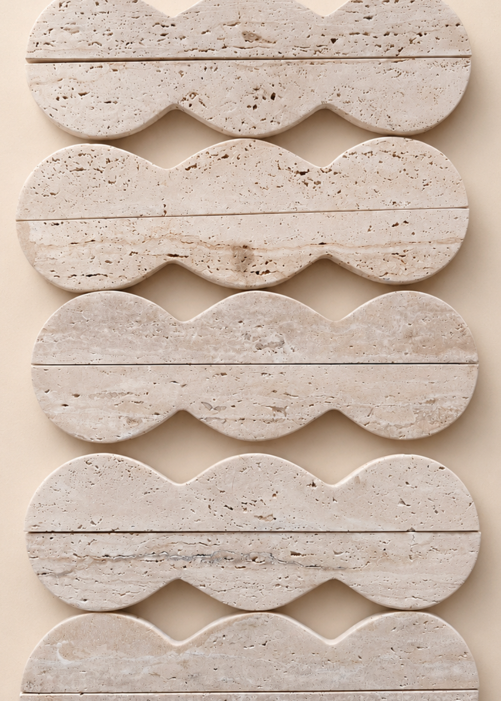 32cm Round Wave Travertine - Pre Order Mid Sep