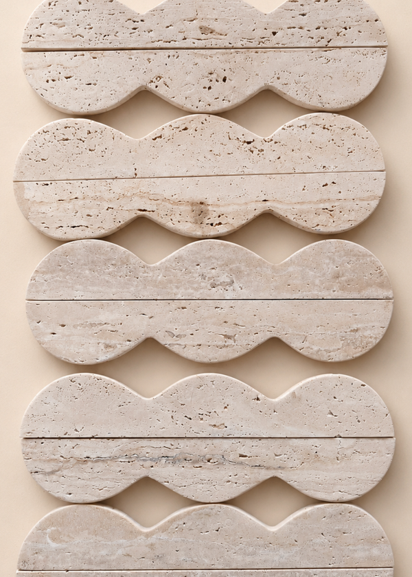 32cm Round Wave Travertine - Pre Order Mid Sep